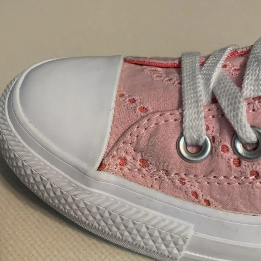 Converse Pink and White Infant Sneakers Classic Low-Top Design NWOT
